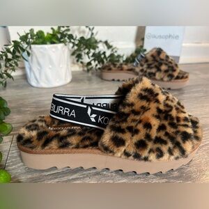 Koolaburra By UGG  Fuzz'n lI Cheetah Leopard Fuzzy Slingback Slippers SZ 6 NWOB!